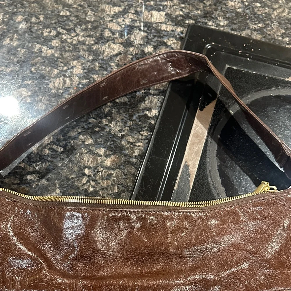 Elegant hobo international Brown Leather Shoulder Bag large - Picture 6 of 10